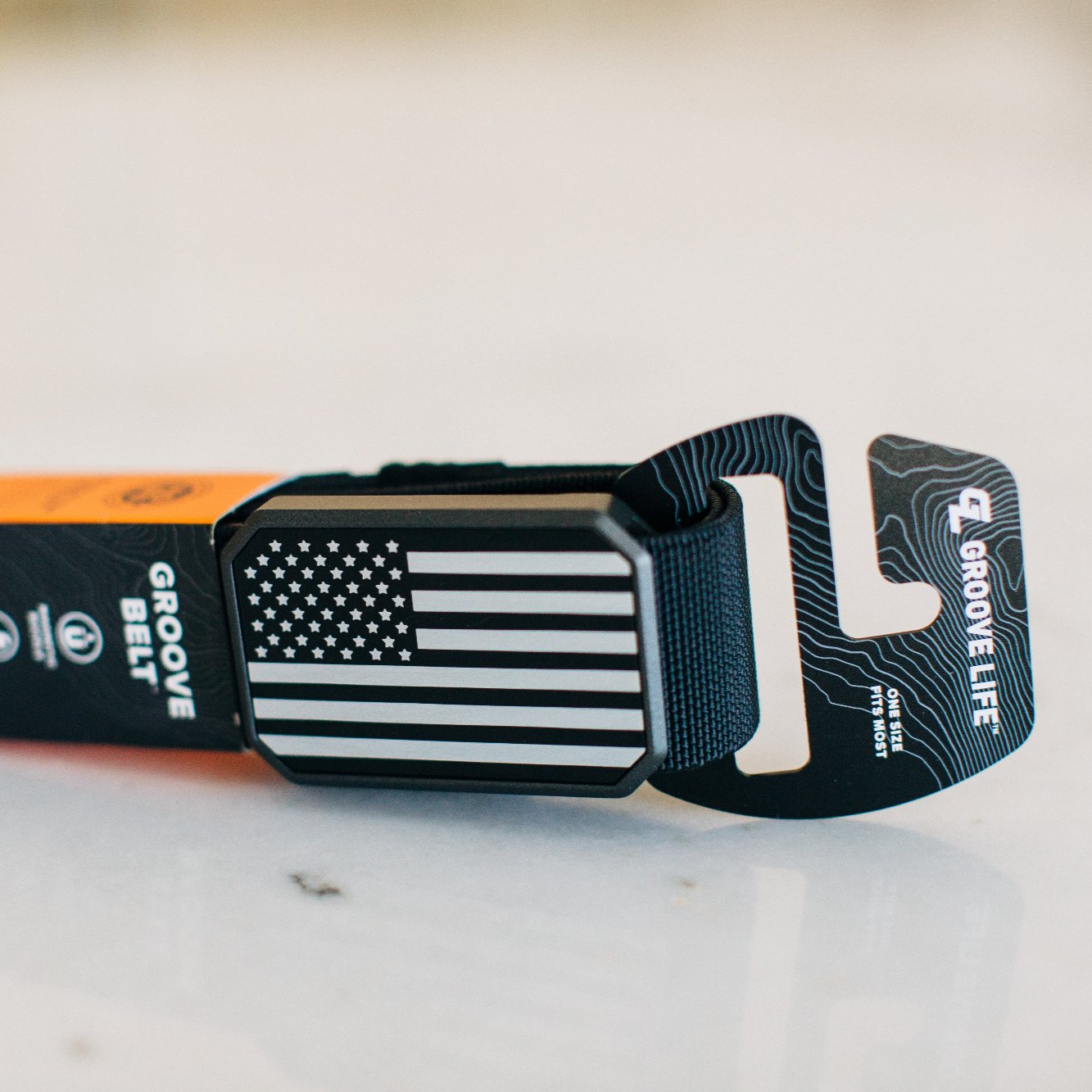 Groove adjustable belt American Flag Design