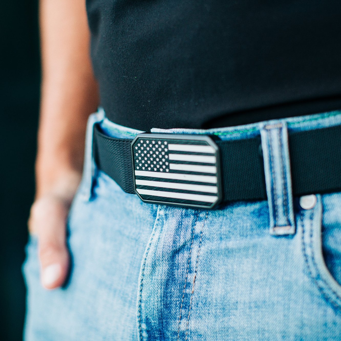 Groove adjustable belt American Flag Design